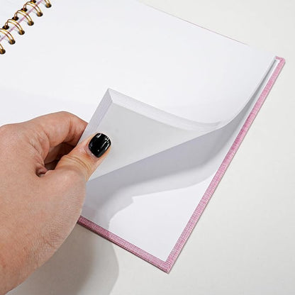 Vienrose Scrapbook 10x10 Inch Hardcover Kraft White Pages DIY Scrapbook Photo Album Linen Cover Scrap Book Photo Albums Scrapbooking Supplies Kit for Couple Family Wedding Travel