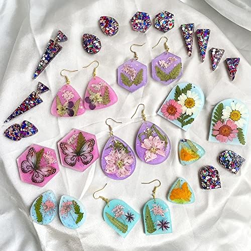 ResinWorld Earrings Molds with Varieties of Shapes and Sizes, 171Pcs Resin Jewelry Making Kit, Stud Dangle Drop Earrings Resin Molds with Hole - Image 3