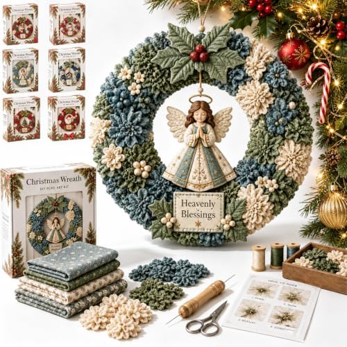 3D Fabric Poke Wreath DIY Kit, Christmas Wreath DIY Kit for Adults (#E) by Unknown