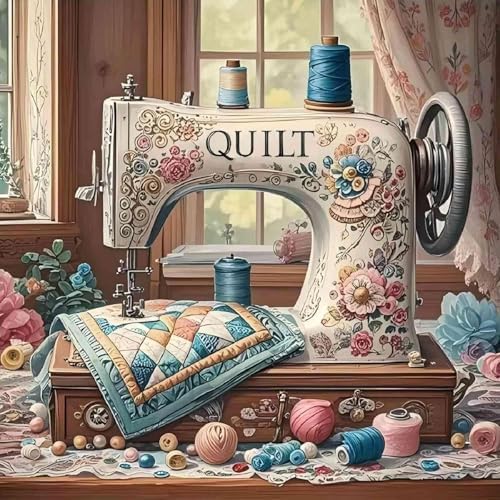 askkqtx Sew Machine Stamped Cross Stitch Kits for Beginners Adults 14x14 in by askkqtx