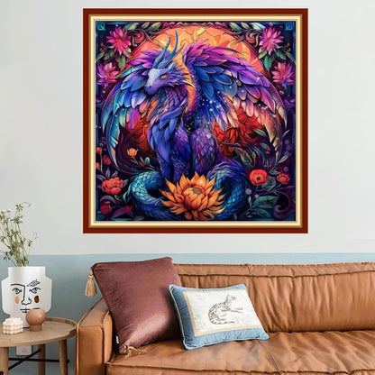 Joyhoor Stamped Cross Stitch Kits for Beginners, Needlepoint Kits for Adults, 11CT Counted Embroidery Kits-Magic Dragon 18x18 inchs - Image 2