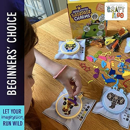 Safari Cross Stitch Kits for Kids - 5 Stamped Beginner Needlepoint Sets - Image 5