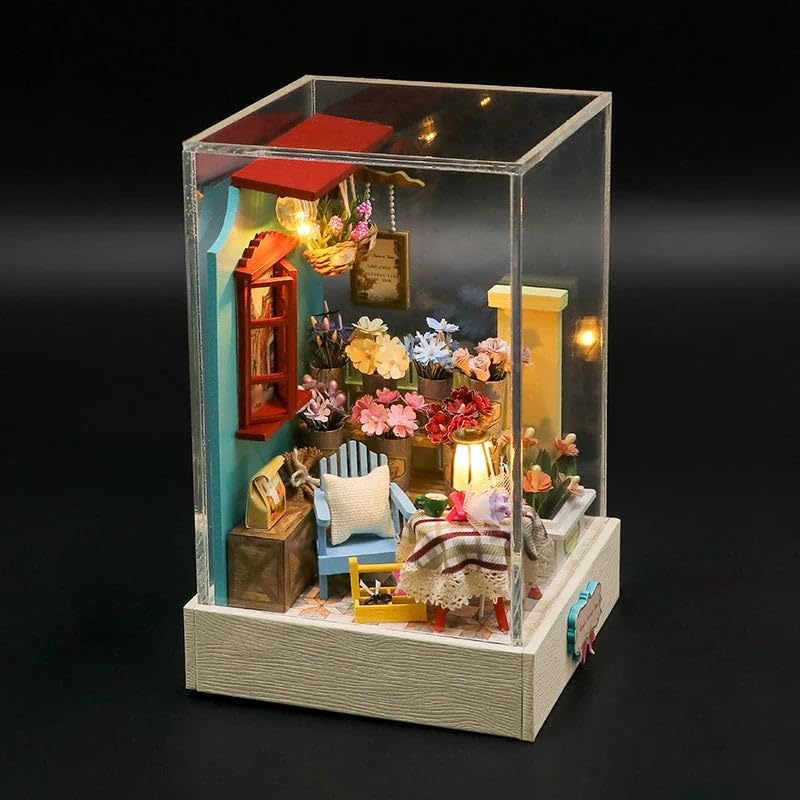 Wizardi Mini House Building Kit - Flower Shop DIY Doll House Kit - Image 3