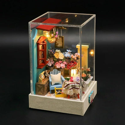 Wizardi Mini House Building Kit - Flower Shop DIY Doll House Kit - Image 3