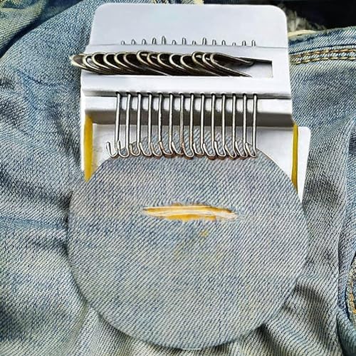 DGYJJZ Darning Loom Speedweve Type Weave Tool, 14 Hooks Convenient Small Weaving Loom Kit for Beginners Quickly Mending Jeans, Repair Holes, DIY Beautiful Weaving Arts on Clothes Socks - Image 3