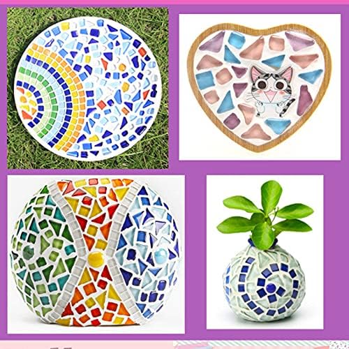 500g Mixed Color Irregular Crystal Mosaic Tiles,Tiny Mosaic Tile DIY Hobbies Children Handmade Crystal Craft for Craft Bathroom Kitchen Home Decoration DIY Art Projects,0.4X0.4 Inch(Purple Series)