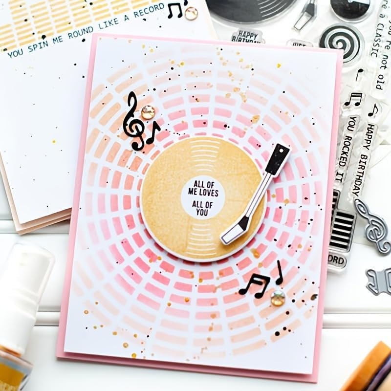 Lapoo Tool Metal Cutting Die for Scrapbooking - Durable, Cut Stencils for DIY Scrapbook Photo Album Decorative Paper Card, Card Making Supplies, Embossing (Music Record 4.8 x 3.2 in) - Image 2