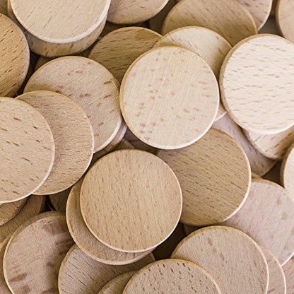 Super Z Outlet Round Unfinished 1.5" Wood Cutout Circles Chips for Arts & Crafts Projects, Board Game Pieces, Ornaments (200 Count) by SuperZOutlet