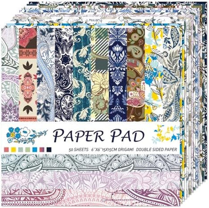 6x6" Origami Paper,50Sheets Double Sided Colored Paper,Square Craft Paper - Image 7