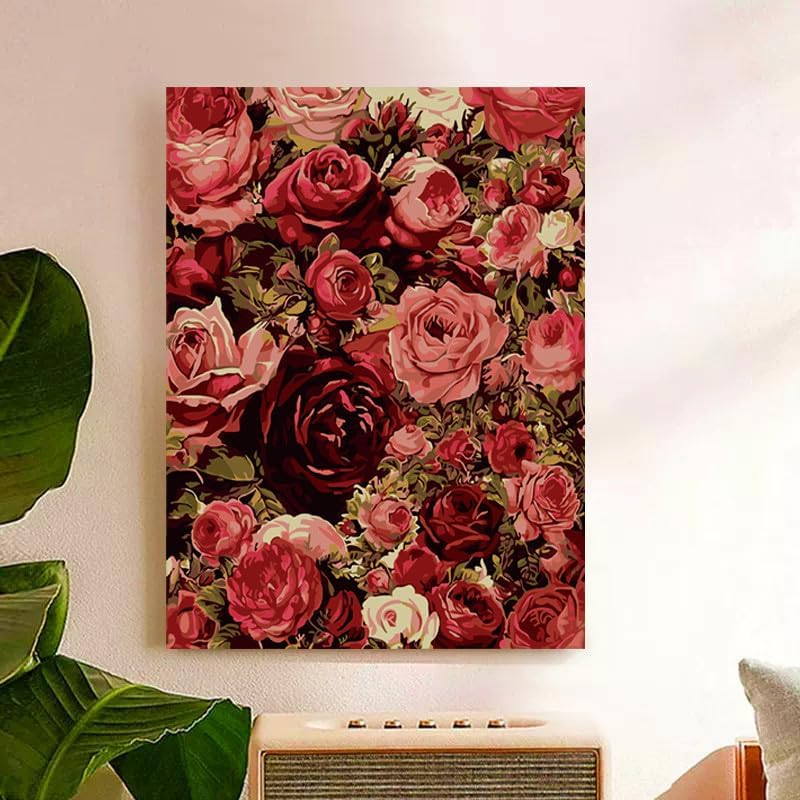 ZRIZQ Flowers Paint by Numbers Kit for Adults Beginner,Roses,16x20 - Image 6