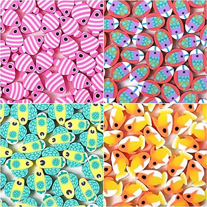 100pcs Mixed Tropical Fish Polymer Clay Spacer Beads for Women Jewelry Making DIY Bracelet Necklace Hair Clip Accessories (Tropical Fish) - Image 4