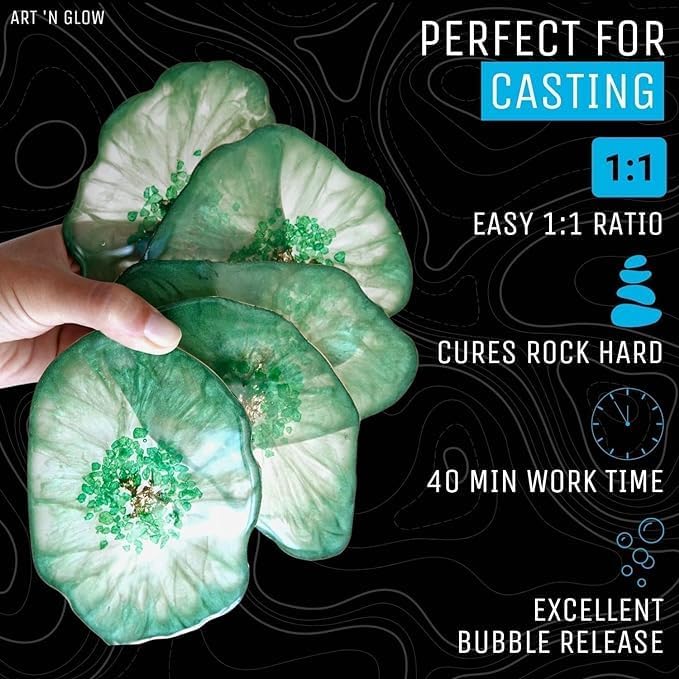Crystal Clear Epoxy Resin Kit 32oz - Food Safe, UV Resistant, Bubble Free - Image 3