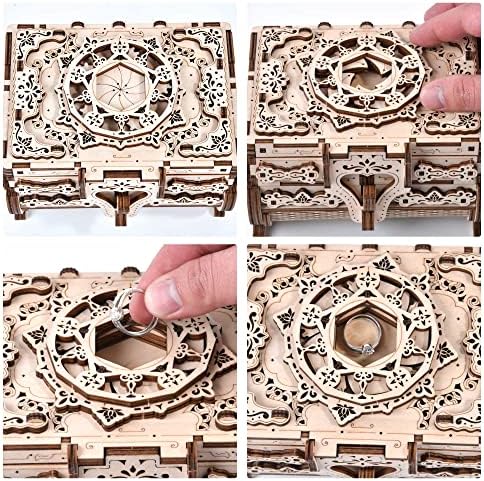 Varbertos 3D Wooden Puzzle Mechanical Treasure Box, Wood Creative Assembly Model Building Kits to Build for Adults and Teens, DIY Wooden Puzzle Hobbies Projects Gift for Women and Kids - Image 4