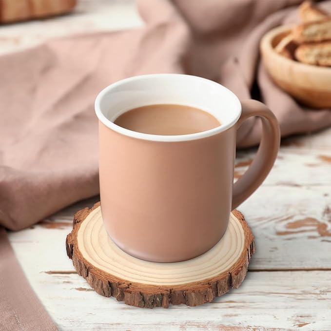 20 PCS 4.7-5.5 Inch Natural Wood Slices, Unfinished Pine Wood Circles with Barks for Coasters, DIY Crafts, Christmas Rustic Wedding Ornaments and Centerpieces,by GNIEMCKIN.