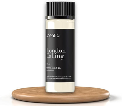 Scentia Hotel Diffuser Oil Inspired by Ferrari - 20 ml 0.67 fl oz - Essential Oil Blend White Tea, Cedarwood & Soku Lime for Aromatherapy Diffusers and Humidifiers - London Calling, Thanksgiving Gift