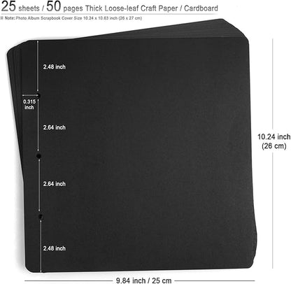 ADVcer Photo Album DIY Scrapbook, 10x10 inch 50 Pages Vintage Leather Cover Three-Ring Binder Family Picture Booth Albums with 408pcs Self Adhesive Photos Corners for Memory Keep, Tree (Jasper Green)