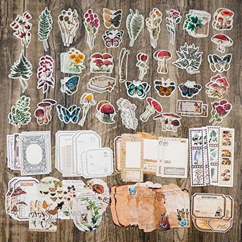 Knaid Vintage Scrapbook Supplies Pack (200 Pieces) for Junk Journal Bullet Journals Planners Botanical Paper Stickers Craft Kits Aesthetic Cottagecore Collage Album (Nature) - Image 5