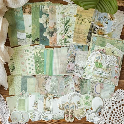 400 Sheets Floral Scrapbook Paper, 4 Packs Junk Journal Scrapbooking Supplies for Journaling, Scrapbooking Embellishments, Planner, Card Making, Collage - Image 5