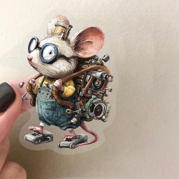 50PCS Steampunk Animal Stickers – Vintage Victorian Mechanical Creatures Waterproof Clear Stickers for Journaling, Scrapbooking, Crafts, Laptops, Art Projects