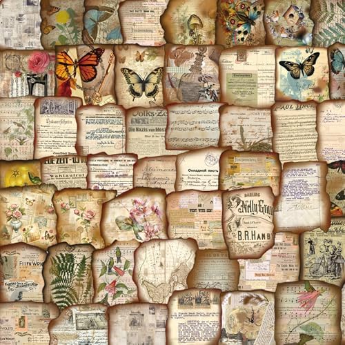 100 Pcs Vintage Journaling Stickers - Junk Journal Supplies with Antique Map Prints & Distressed Edges, Scrapbook Stickers for Planners, Ideal for Kids Teenagers Adults by JUNKJWBZ%7CPeelStickInspir