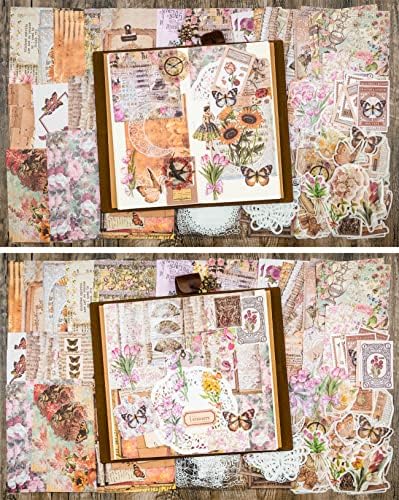 Knaid 200 Piece Vintage Ephemera Bundle - Paper & Sticker Kit for Junk Journaling, Scrapbooking, Planners, Bullet Journals, Collage, Decoupage - Cottagecore Themed - Pastel/Earthy Tones - Image 7