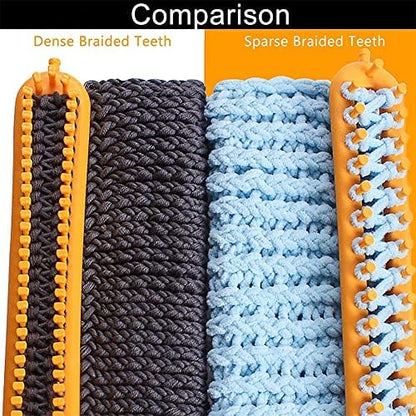 Katech 3 pcs Rectangle Knitting Looms Kit Sparse Pegs Loom Knitter Different Sizes Colorful Plastic Weaving Looms Set DIY Yarn Weaving Kits with a Crochet Hook and Needle (Color is Random) - Image 4