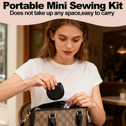 REROON 2 Pack Mini Travel Sewing Kit for Adult & Kid | Portable Sewing Box Kit Bulk | Small Emergency Repair Set with Thread Scissors Needle for Travel, Beginner DIY Handcraft | Black + Pink - Image 3