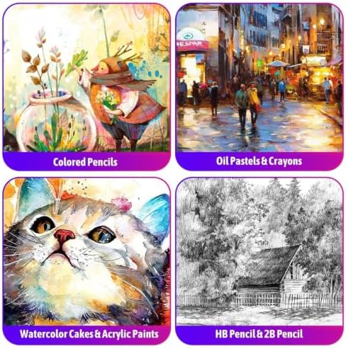 iBayam Art Supplies, 195-Pack Deluxe Drawing Painting Kit, 3 Sketchbook Set - Image 6