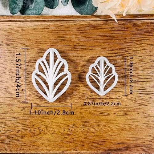 Xaekicr Polymer Clay Cutters Leaf & Feather Shapes – 2 Sizes Clay Earring Cutters for Polymer Clay Jewelry, Molds and Tools for DIY Dangle Earrings - Image 2