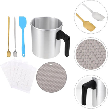 Unomor Stainless Steel Candle Pouring Pot DIY Candle Making Kit Wax Melting Tool for Beginners and Professionals Gift for Craft Lovers Random Color