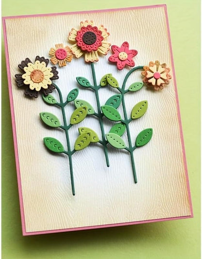 Lapoo Flowers Cutting Die for Scrapbooking - Durable Metal Cutting Die for DIY Scrapbook Photo Album Decorative Paper Card, Metal Card Making Supplies (Colorful Small Flowers 3.7 x 2.6 in) - Image 6