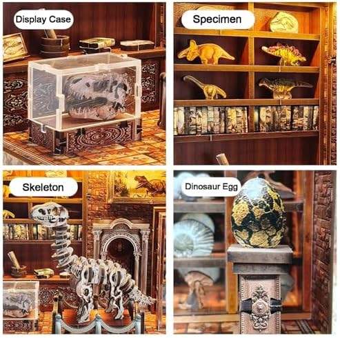 OZJAY Book Nook Kit, Dinosaur Research 3D Wooden Puzzles for Adults - Image 5
