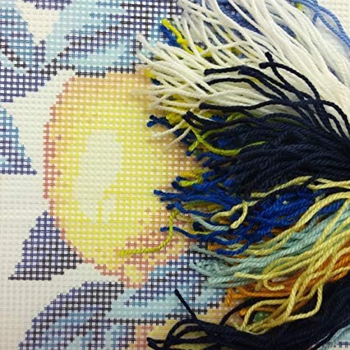 Brvsk Kitchen Needlepoint Kit for Adults and Beginners — Lemons 16″ × 16″ with Clear, Precise Printed Design on Cotton Canvas; Includes 2 Needles, Yarn, and Easy-Read Chart - Image 2