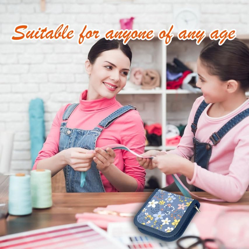 Sewing Kit Gifts for Grandma, Mom, Friend, Traveler, Adults, Beginner, Emergency,Sewing Supplies Accessories with Scissors,Sewing Needles Thimble, Thread etc(Wildflower Light Gray, S) - Image 6