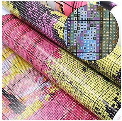 Funcrostitch Counted Cross Stitch Kits for Beginners,14ct Unprinted Pattern Embroidery Kit Dmc Cotton Threads Needleworks for Adults-Seven Color Fox 11"×15"