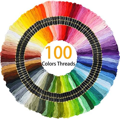 Similane Embroidery Kit 215 Pcs,100 Colors Threads,5 Pcs Embroidery Hoops,3 Pcs Aida Cloth,40 Sewing Pins,Cross Stitch Tools and Embroidery Starter Kit for Adults Beginners - Image 3