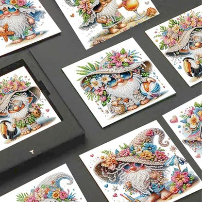 JISHSHAY 6 PCS Diamond Painting Greeting Cards Gnome Diamond Art Birthday Cards with Envelopes Gem Art Gem Painting Mosaic Kits for Adults for Thanksgiving Birthday Anniversary Valentine Festival - Image 4