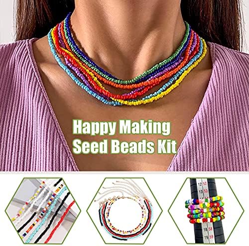 Ybxjges 24000Pcs 2mm Glass Seed Beads Kit, with 28 Colors Small Beads Kit for Girls,Women and Adults,Bracelets, Necklaces,Earring,Jewelry Making Supplies - Image 7