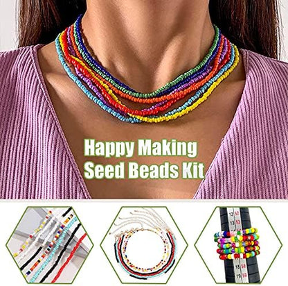 Ybxjges 24000Pcs 2mm Glass Seed Beads Kit, with 28 Colors Small Beads Kit for Girls,Women and Adults,Bracelets, Necklaces,Earring,Jewelry Making Supplies - Image 7