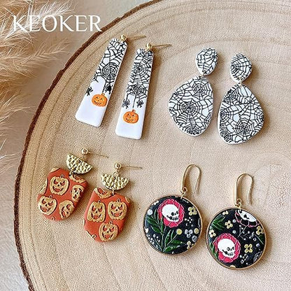Keoker Polymer Clay Texture Sheet Halloween, Halloween Clay Texture Mat for Making Earrings Jewerly - Image 6