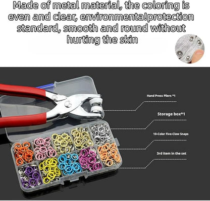Sewing Kit with 100pcs Metal Buttons – Manual Pliers Tool Included, Sewing Kit with Metal Buttons DIY Crafts and Home Repairs Plastic Accessories (2PCS)