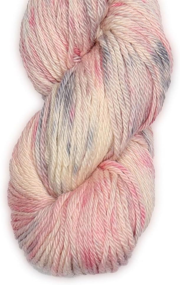 100% Baby Alpaca Yarn Wool 100g Hank DK Weight Hand Dyed Made in Peru - Heavenly Soft and Perfect for Knitting and Crocheting (Ivory Rose Garden, DK Hand Dyed - 100g Hank)