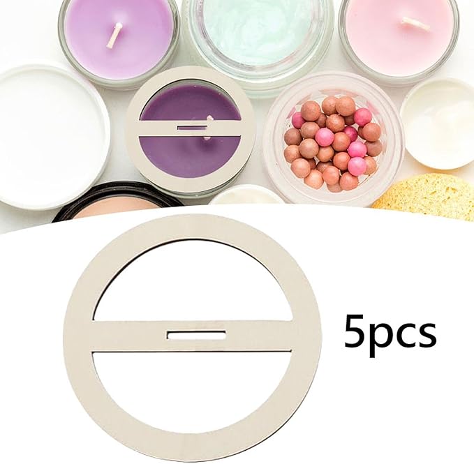 Colaxi 5 Pieces Wooden Wick Centering Tool Candle Wick Stabilizer Wick Bar Hand Tool Round Portable for Candle DIY Making Home Decor, C