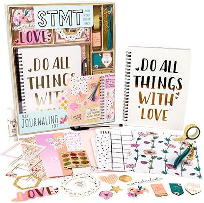 STMT D.I.Y.Journal Set, Stationary Kit with Notebook for Writing and Drawing, DIY for Girls Ages 8+, Do All Things With Love by STMT