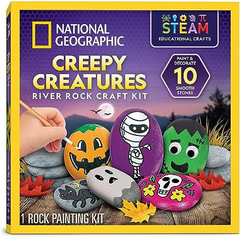 National Geographic Creepy Creatures Rock Painting Halloween Craft Kit by BlueMarbleToys