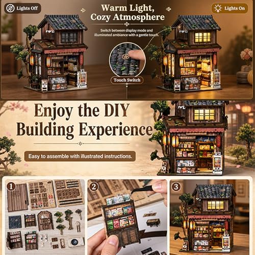 ISSEVE Book Nook Kit, Japanese Miniature House Kit Dollhouse for Adults - Image 3