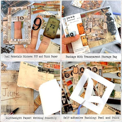Vintage Scrapbook Kit, 90 Sheets Retro Tag Labels Collection, Scrapbooking Stickers and Decorative Papers Collage Materials, Ephemera for Junk Journal Supplies, Journaling, Crafts Arts, Scrap Booking - Image 3