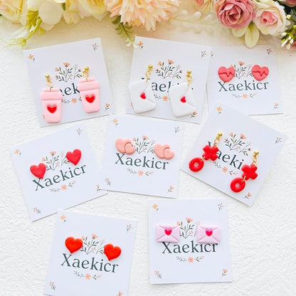 Xaekicr Heart Theme Polymer Clay Cutters Set – Molds, Clay Cutters for Polymer Clay, Clay Earring Tools