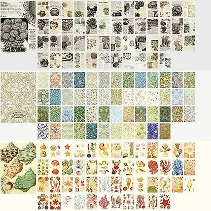 9 Sets 450 Sheets Washi Stickers for Journaling, Plants Fruit Flowers Butterfly Shell Boho Stickers Vintage Aesthetic Scrapbook Sticker for Bullet Journal Art Diary Card Craft Gifts Planner Notebook - Image 3