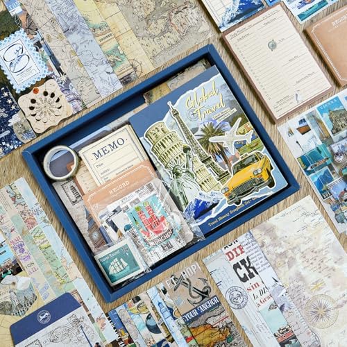 Travel Scrapbooking Supplies Kit, A6 Notebook, Vintage Junk Journaling Kit - Image 7
